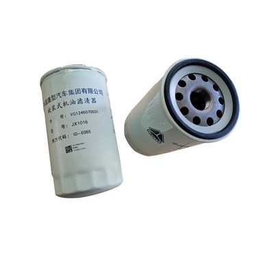 ธาตุกรองน้ํามันเครื่องยนต์ Vg1246070031 สําหรับเครื่องยนต์มาตรฐานของ HOWO A7 Truck Parts