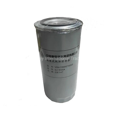 เครื่องกรองเครื่องยนต์ Sinotruk Jx0818 เครื่องกรองน้ํามัน VG61000070005 สําหรับรถบรรทุก HOWO